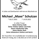 Traueranzeige Michael „Maxe“ Schutzan