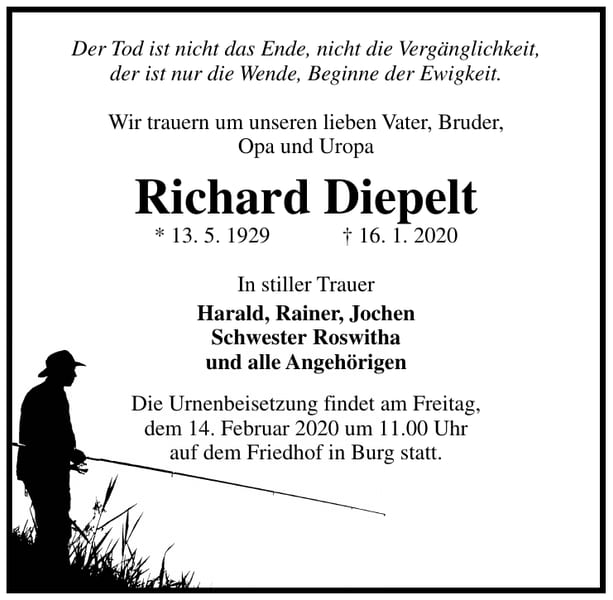 Traueranzeige Richard Diepelt