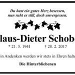 Traueranzeige Klaus-Dieter Schober