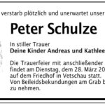 Traueranzeige Peter Schulze