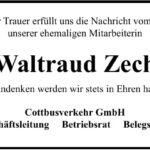 Traueranzeige Waltraud Zech