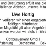 Traueranzeige Uwe Hortig