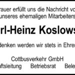 Traueranzeige Karl-Heinz Koslowski