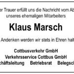 Nachruf Klaus Marsch