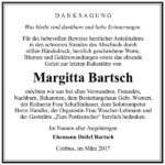 Danksagung Margitta Bartsch