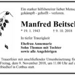 Traueranzeige Manfred Beitsch