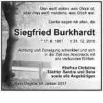 Danksagung Siegfried Burkhardt