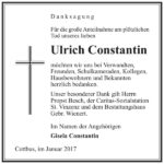 Danksagung Ulrich Constantin