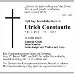 Traueranzeige Ulrich Constantin