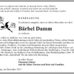 Danksagung Bärbel Damm