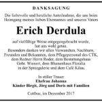 Danksagung Erich Derdula