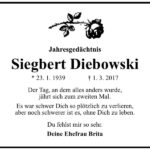 Jahresgedenken Siegbert Diebowski