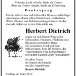 Traueranzeige Herbert Dietrich
