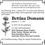 Traueranzeige Bettina Domann