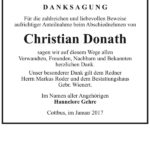Danksagung Christian Donath