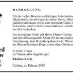Danksagung Manfred Drabow