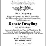 Danksagung Renate Drayling