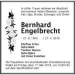 Traueranzeige Bernhard Engelbrecht