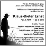 Traueranzeige Klaus-Dieter Ernst