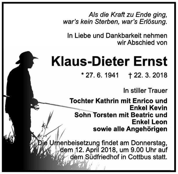 Traueranzeige Klaus-Dieter Ernst
