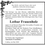 Danksagung Lothar Frauenholz