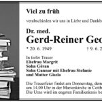 Traueranzeige Gerd-Reiner Georgi