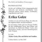 Danksagung Erika Golze