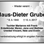 Traueranzeige Klaus-Dieter Gruber