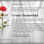 Danksagung Ursula Hanuschka