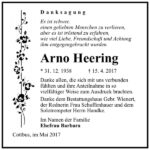 Danksagung Arno Heering