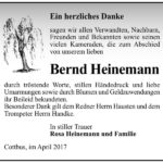 Danksagung Bernd Heinemann