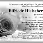 Traueranzeige Elfriede Hielscher, geb. Grachul