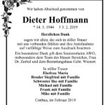 Traueranzeige Dieter Hoffmann