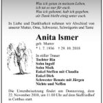 Traueranzeige Anita Ismer geb. Murrer