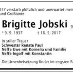 Traueranzeige Brigitte Jobski, geb. Smolka