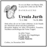 Danksagung Ursula Jurth