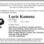 Traueranzeige Lucie Kamenz, geb. Krüger
