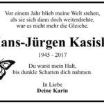 Traueranzeige Hans-Jürgen Kasiske