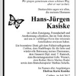 Danksagung Hans-Jürgen Kasiske