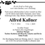 Traueranzeige Alfred Kaßner