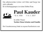 Traueranzeige Paul Kauder