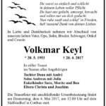 Traueranzeige Volkmar Keyl
