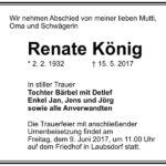 Traueranzeige Renate König