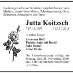 Traueranzeige Jutta Koitzsch