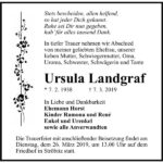 Traueranzeige Ursula Landgraf