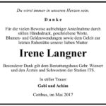Danksagung Irene Langner