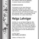 Danksagung Helga Lehniger