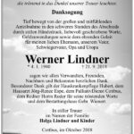 Danksagung Werner Lindner
