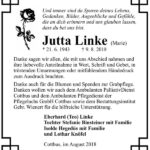 Danksagung Jutta Linke