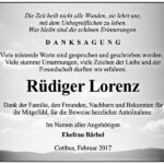 Danksagung Rüdiger Lorenz